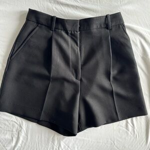 Zara Black Pleated High-Waisted Shorts